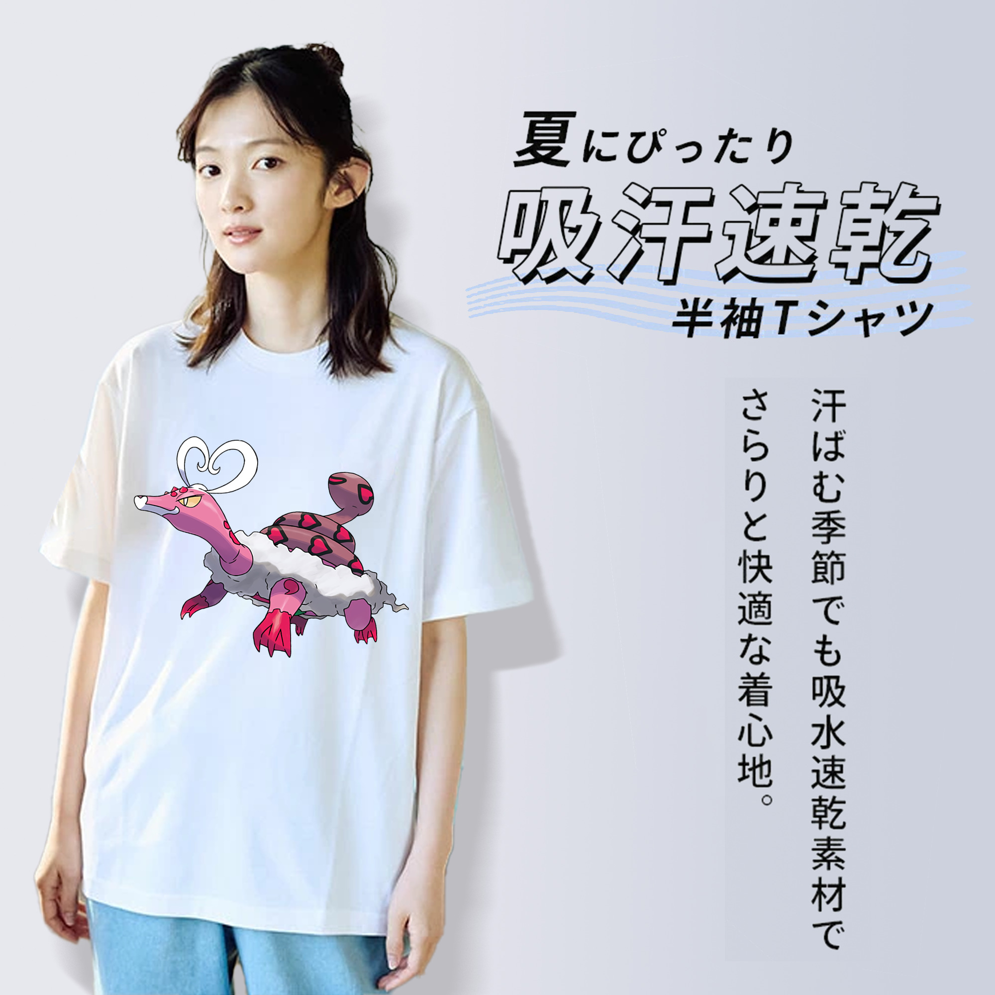 ポケットモンスター Pokémon レディースカジュアルプリントTシャツ（綿100％）
