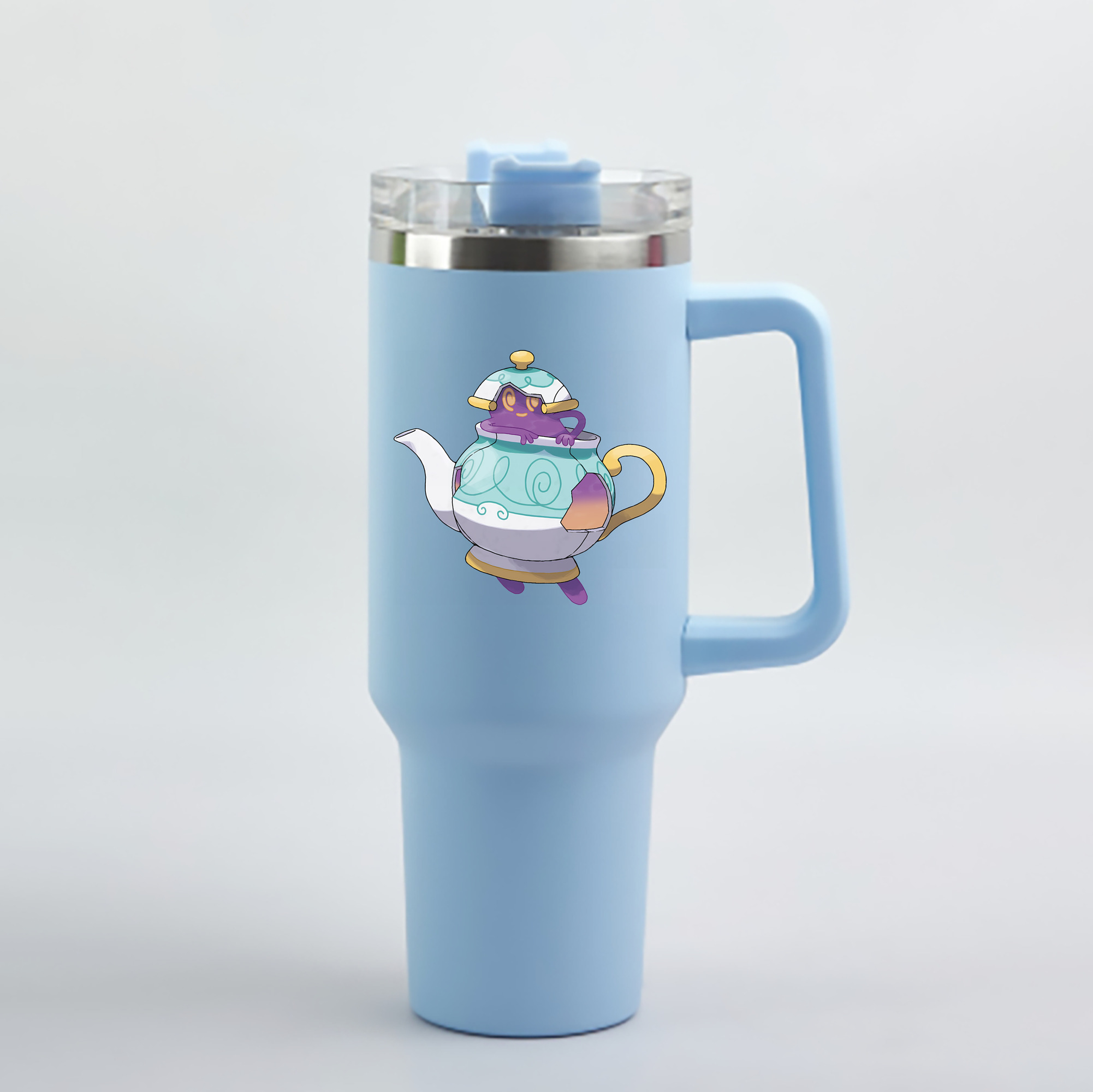（画像用） ポケットモンスター Pokémon 1200mL車用タンブラー - クリスタルステッカー（プラスチックストロー付き）