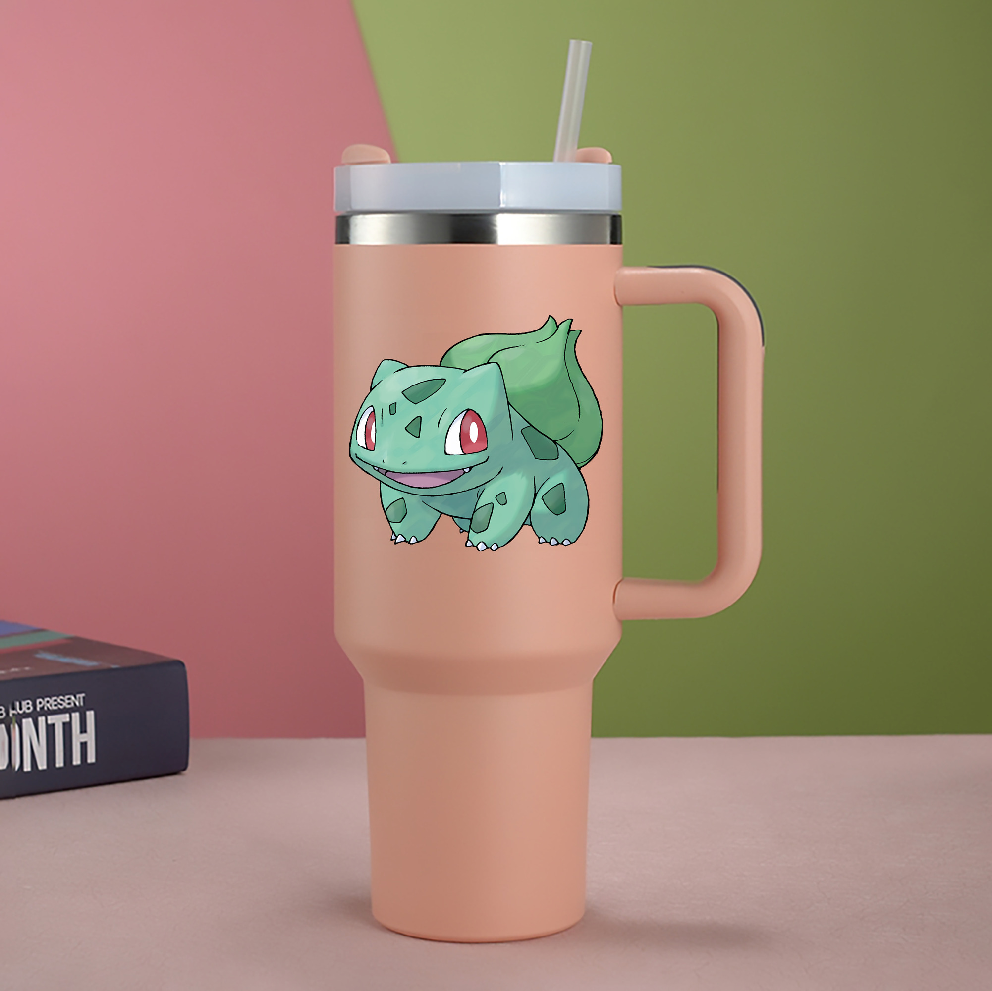 （画像用） ポケットモンスター Pokémon 1200mL車用タンブラー - クリスタルステッカー（プラスチックストロー付き）