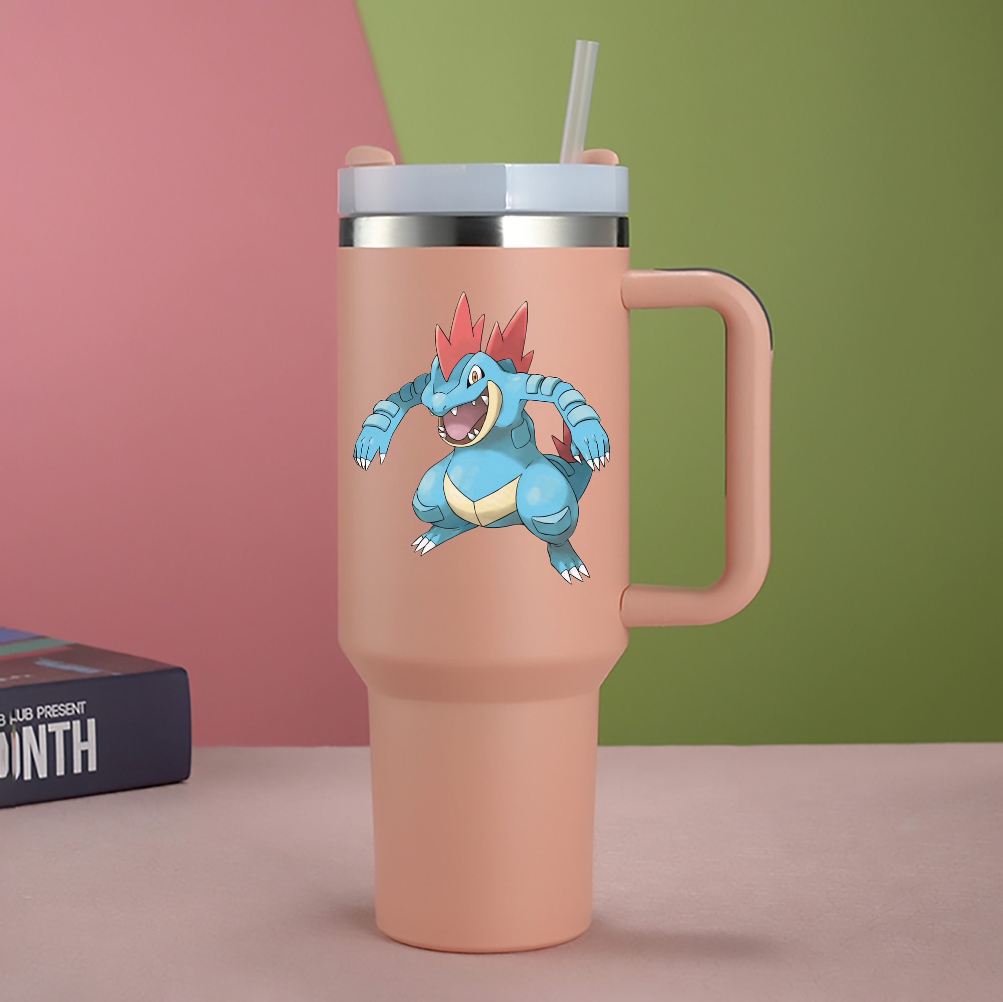 （画像用） ポケットモンスター Pokémon 1200mL車用タンブラー - クリスタルステッカー（プラスチックストロー付き）